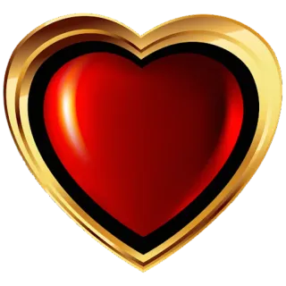 ❤️ e3916796 hati, cinta, merah, emas, hari Valentine, gairah telegram sticker