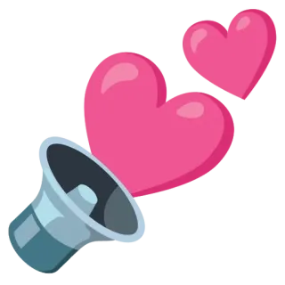 🔉 6fc89bb8 확성기, 하트, 사랑, 소통, 알림 telegram sticker