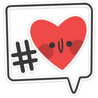 ❤️ 26a423a9 heart, hashtag, love, symbol, kawaii, cute, chat, speech bubble telegram sticker