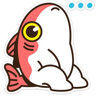 ⭐ 2eed66f7 ryba, kreskówka, zwierzę, słodkie, życie morskie, naklejka telegram sticker