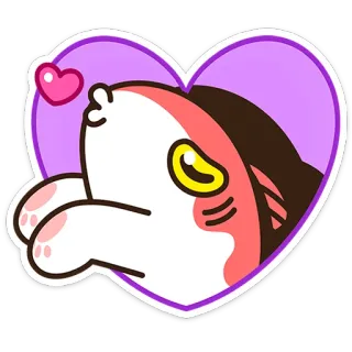 ⭐ e65ccd78 serce, miłość, słodkie, kawaii, zwierzę, naklejka, kot telegram sticker