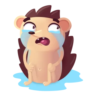 😭 088558a9 刺猬, 哭, 伤心, 卡通, 动物 telegram sticker
