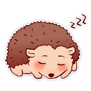 😴 fcfb10f4 jeż, śpiący, słodki, zwierzę, kreskówka telegram sticker
