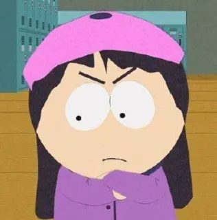 🌟 43e02400 Wendy Testaburger South Park Cartone animato, Arrabbiata, Ragazza, Dispiaciuta telegram sticker