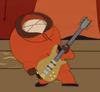 🌟 81826739 Kenny McCormick South Park kenny, south park, chitarra, cartoni animati telegram sticker