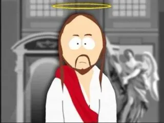 🌟 97755889 Jesus South Park Gesù, Cartone animato, Religioso, Aureola, Serie TV telegram sticker