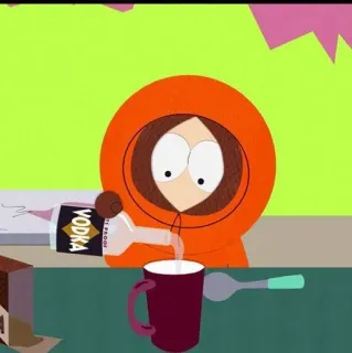 🌟 c87776b8 Kenny McCormick South Park Cartone animato, Alcol, Vodka, Bere, Animato telegram sticker