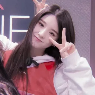 🍉 ca6c27ca Koreaans, meisje, vredesteken, Aziatisch, vrouw, portret, gelukkig telegram sticker