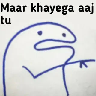 👉 4e4f1f3b Maar khayega aaj tu kreskówka, rysunek, mem, hindi telegram sticker