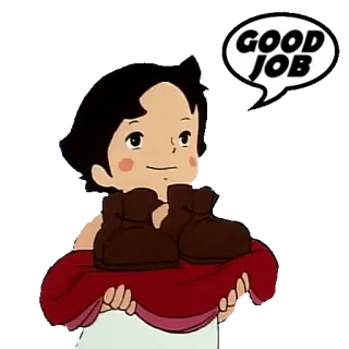 🔧 5552d1cf GOOD JOB การ์ตูน, อนิเมะ, คำชม, ให้กำลังใจ, ทำได้ดี whatsapp sticker