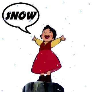 🌨 9762ac4d Heidi SNOW อนิเมะ, การ์ตูน, หิมะ, ฤดูหนาว, เด็กผู้หญิง, มีความสุข whatsapp sticker