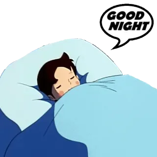 🛌 d90d225c GOOD NIGHT ราตรีสวัสดิ์, นอนหลับ, กำลังนอน, อนิเมะ whatsapp sticker