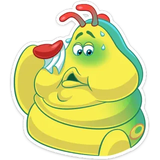 😅 8a8eeded 애벌레, 땀, 곤충, 만화, 동물, 스티커 telegram sticker
