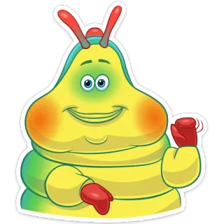 👋 a02e90c3 애벌레, 만화, 곤충, 웃긴, 귀여운, 동물 telegram sticker
