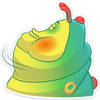 🙅‍♂️ cd952e01 애벌레, 곤충, 만화, 동물, 초록색, 노란색, 스티커 telegram sticker