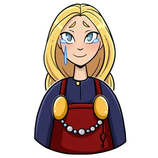 😢 7f186d6a ragazza, triste, piangendo, bionda, chiave telegram sticker