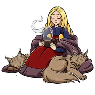 😴 b39aff38 donna, gatti, ragazza, lampada, dormire, pacifico telegram sticker