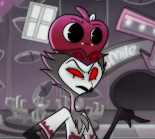 😡 230ef416 Stolas Helluva Boss demon, owl, cartoon, anime, helluvaboss, stolas, character, animation whatsapp sticker