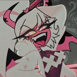 💋 2dd944a7 Verosika Mayday Helluva Boss Helluva Boss, Verosika Mayday, cartoon, imp, demon, animation whatsapp sticker