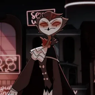 😡 425dc3e2 Stolas Helluva Boss cartoon, animated, demon, Helluva Boss, Stolas, middle finger whatsapp sticker