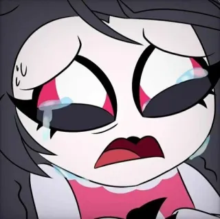 😭 44488bf6 Stella Helluva Boss Helluva Boss, Stella, sad, crying, animated, character, sticker whatsapp sticker