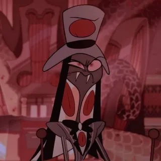 🐍 44e96734 Sir Pentious Hazbin Hotel animation, cartoon, snake, villain, top hat whatsapp sticker