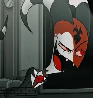 😏 5a3759f8 Blitzo Helluva Boss demon, imp, red, cartoon, animated, helluvaboss, blitzo whatsapp sticker