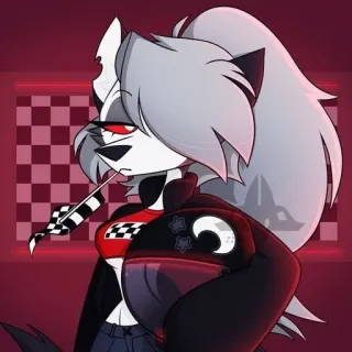 🏁 7c9ef7b5 Loona Helluva Boss Loona, Helluva Boss, cartoon, wolf, anime, demon whatsapp sticker