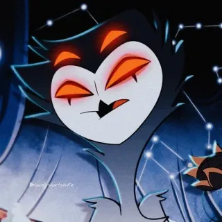 🙄 9fe0b86f Stolas Helluva Boss cartoon, animation, owl, demon, Helluva Boss, Stolas whatsapp sticker