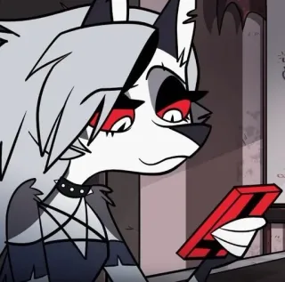 🥴 afb3785e Loona Helluva Boss Loona, Helluva Boss, Cartoon, Anime, Hellhound, Dog, Anthropomorphic whatsapp sticker