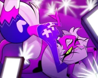 💜 de4442b3 cartoon, animated, helluva boss, imp, character, demon whatsapp sticker