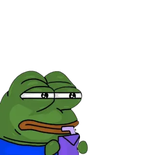 🗽 954b04ca Pepe the Frog Пепе Лягушонок, Мем, Мультфильм, Лягушка, Сок, Пьёт telegram sticker