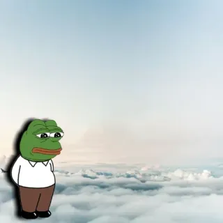 🖤 b7d4410a Pepe the Frog Пепе, Лягушка, Мем, Грустный, Облака, Небо telegram sticker