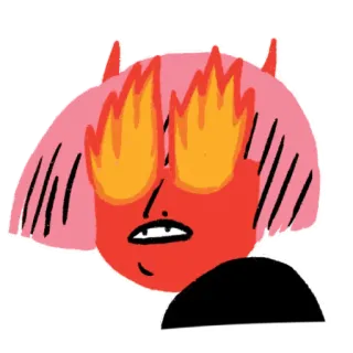 🔥 8be5abab дьявол, злой, огонь, мультяшный, демон, красное лицо telegram sticker