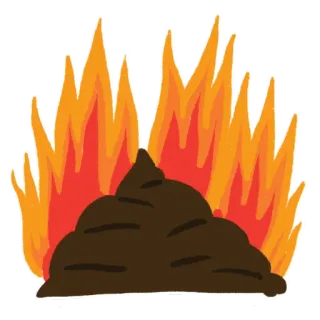 💩 ac708048 какашка, огонь, горящий, дерьмо, мультик telegram sticker