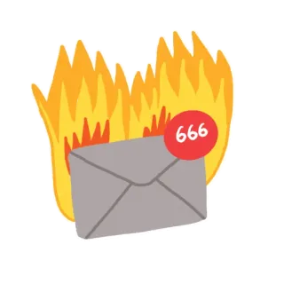 ☄️ fa3111fa 666 email, огонь, горящий, дьявол, 666, уведомление telegram sticker