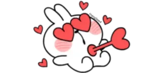 😍 1afad71b กระต่าย, การ์ตูน, ความรัก, หัวใจ, น่ารัก, ลูกศร telegram sticker