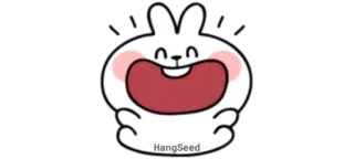😂 d69e57e2 HangSeed กระต่าย, น่ารัก, สัตว์, การ์ตูน, สติกเกอร์ telegram sticker