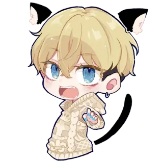 🐾 4ee7442d Anime, Kattenoren, Chibi, Schattig, Kawaii telegram sticker