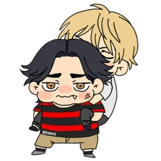 ❤️ b26b1215 Anime, Chibi, Schattig, Cartoon, Personages, Illustratie telegram sticker