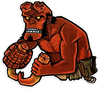 😡 03cf6dd9 Hellboy Hellboy, Komiksy, Postać, Demon, Superbohater, Akcja, Fantasy telegram sticker