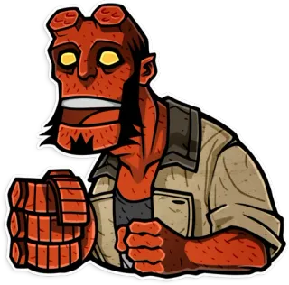 😳 e372fdc3 Hellboy Hellboy, komiks, demon, superbohater, paranormalne, Dark Horse Comics telegram sticker