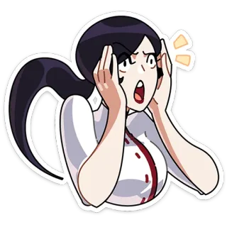😱 15f7a1d2 Schock, Überraschung, Frau, Angst, Cartoon, Anime Stil, Panik telegram sticker