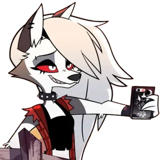 🤳 90e5265e Loona Helluva Boss kreskówka, Helluva Boss, Loona, piekielny ogar, animowany, postać telegram sticker