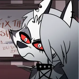 👋 a43d092b Loona Helluva Boss FIX THE SHIT Loona, Helluva Boss, Kreskówka, Anime, Naklejka telegram sticker