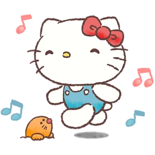 💃 842e381c Hello Kitty Hello Kitty, Sanrio, mignon, kawaii, musique, dessin animé, taupe, ami telegram sticker