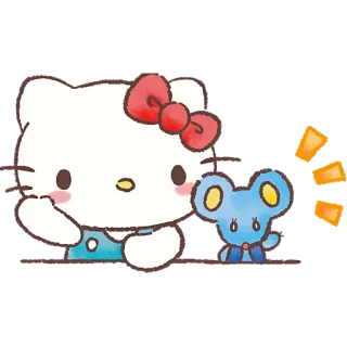 👋 b391fa47 Hello Kitty Hello Kitty, dessin animé, mignon, chat, Sanrio, souris telegram sticker