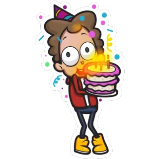🎂 1eeba307 birthday, cake, celebration, party, cartoon telegram sticker