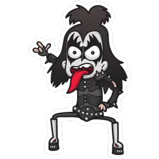 🤘 2953c0e2 KISS, band, music, rock, character, tongue, gesture telegram sticker