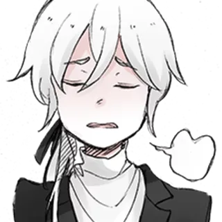 😩 44f5e942 アニメ, マンガ, 悲しい, モノクロ, キャラクター telegram sticker